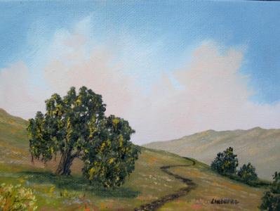 Hillside Oak  5x7"  oil on canvas  SOLD